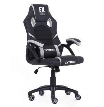 Геймерське комп'ютерне крісло EX Series Extreme чорно-сіре W0001 фото